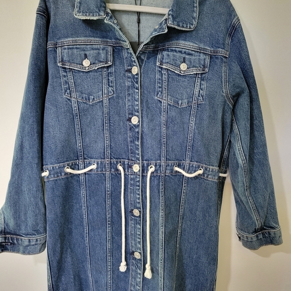 HUDSON Denim Button-Up Dress with Drawstring Waist - Picture 7 of 16